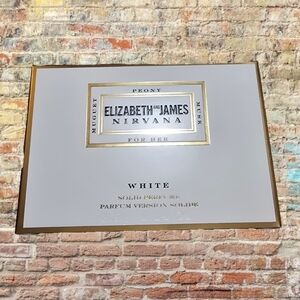 Elizabeth and James White Solid Perfume Compact with Gold Trim